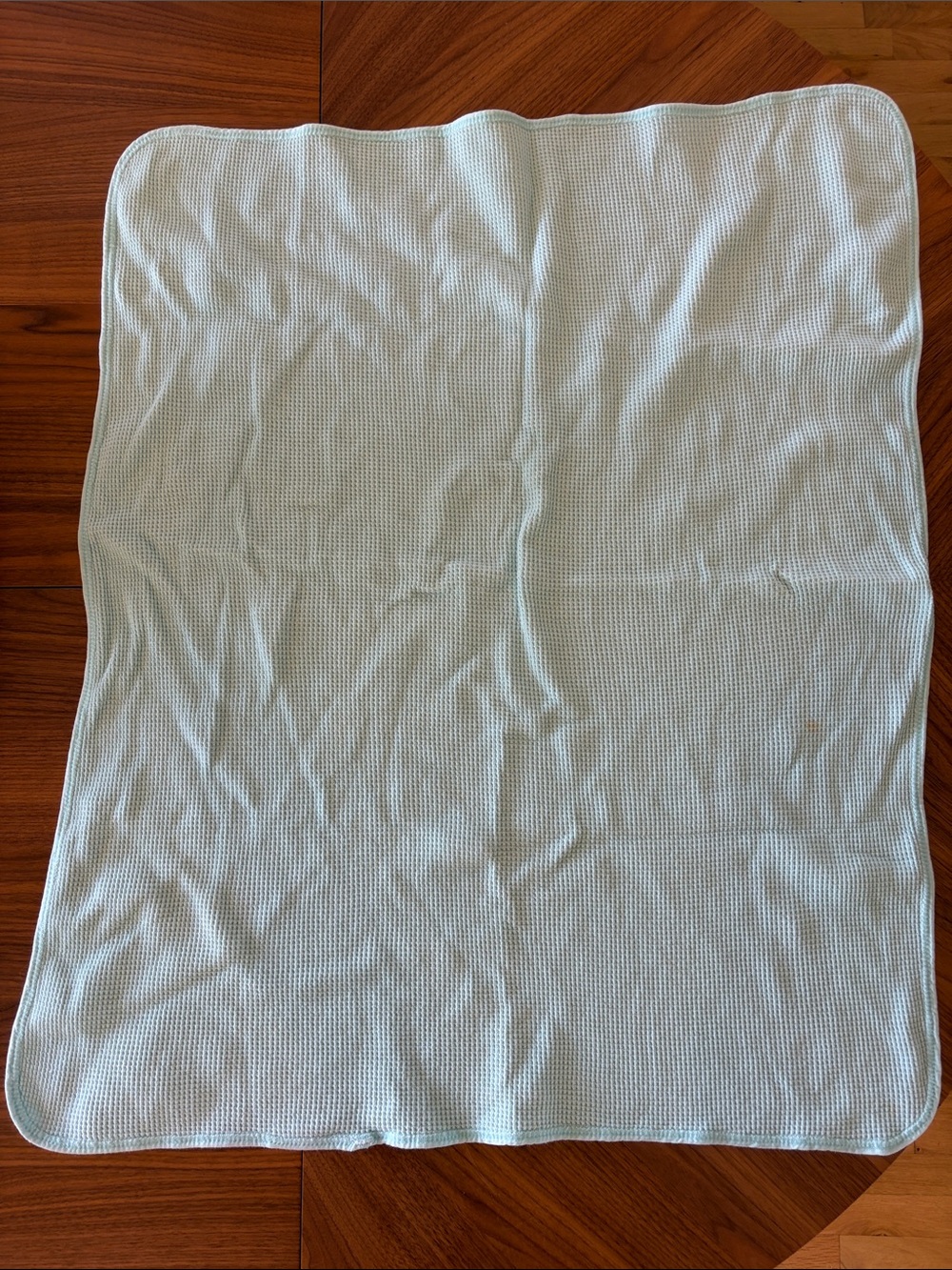 Carters Made in USA Vintage Thermal Soft Light Blue Waffle Knit Baby Blanket